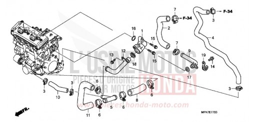 WATER PIPE CB1000RAA de 2010